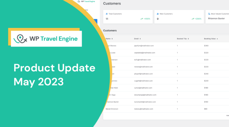 WP Travel Engine Product Update - May 2023