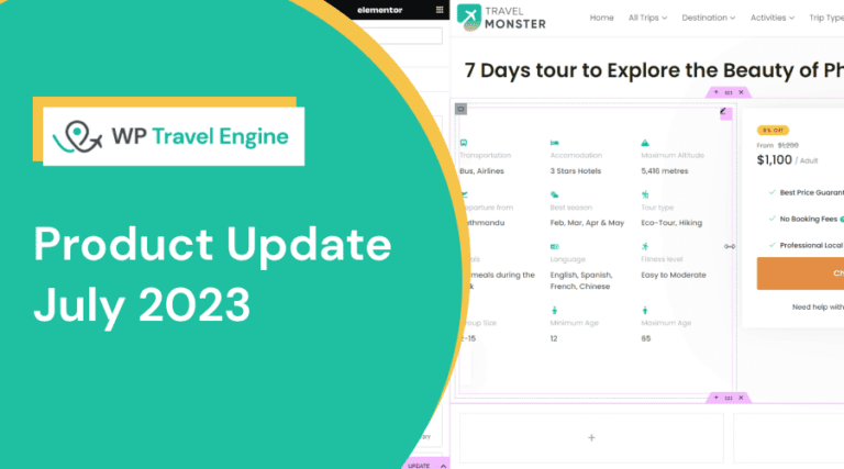 WP Travel Engine Product Update – July 2023