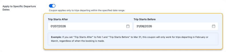 Apply to Specific Departure Dates