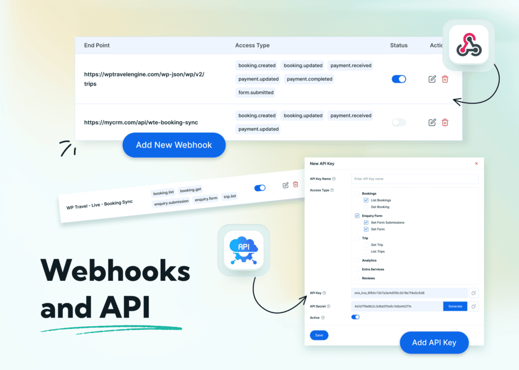 Webhooks and API addon